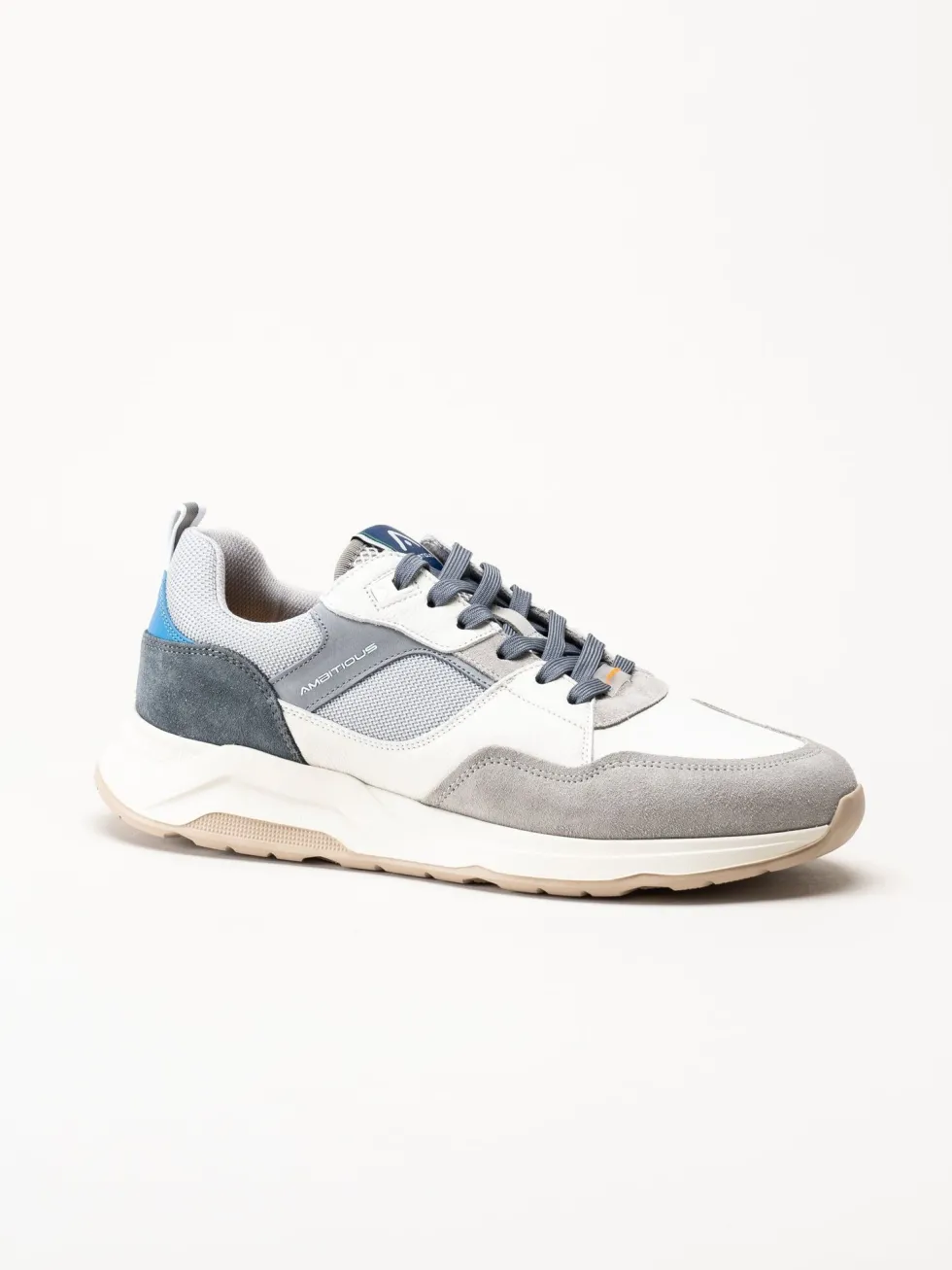 Ambitious - Gråblå sneakers i skinn och mocka