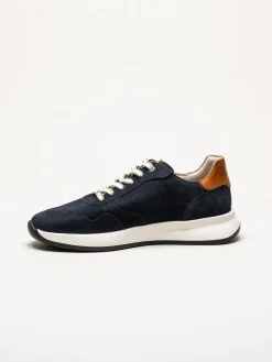 Ambitious - Marinblå sneakers i mocka och skinn