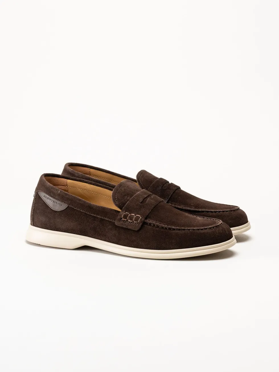 Ambitious - Mörkbruna pennyloafers i mocka