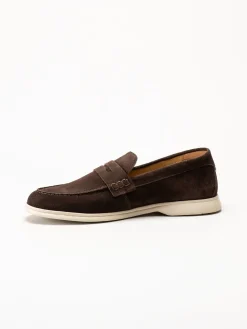Ambitious - Mörkbruna pennyloafers i mocka