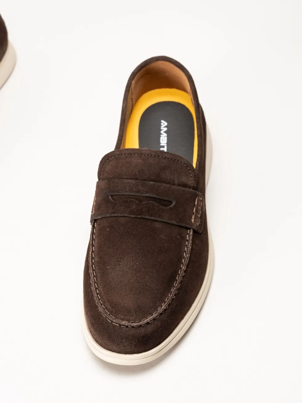 Ambitious - Mörkbruna pennyloafers i mocka
