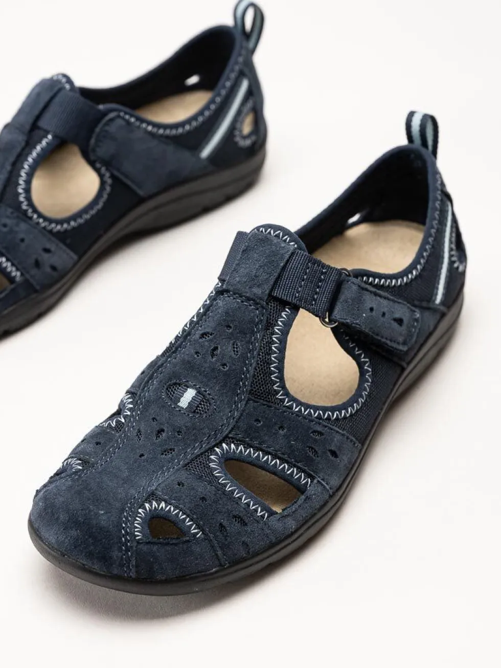 Axelda - Cleveland - Mörkblå sandalskor i mocka och textil
