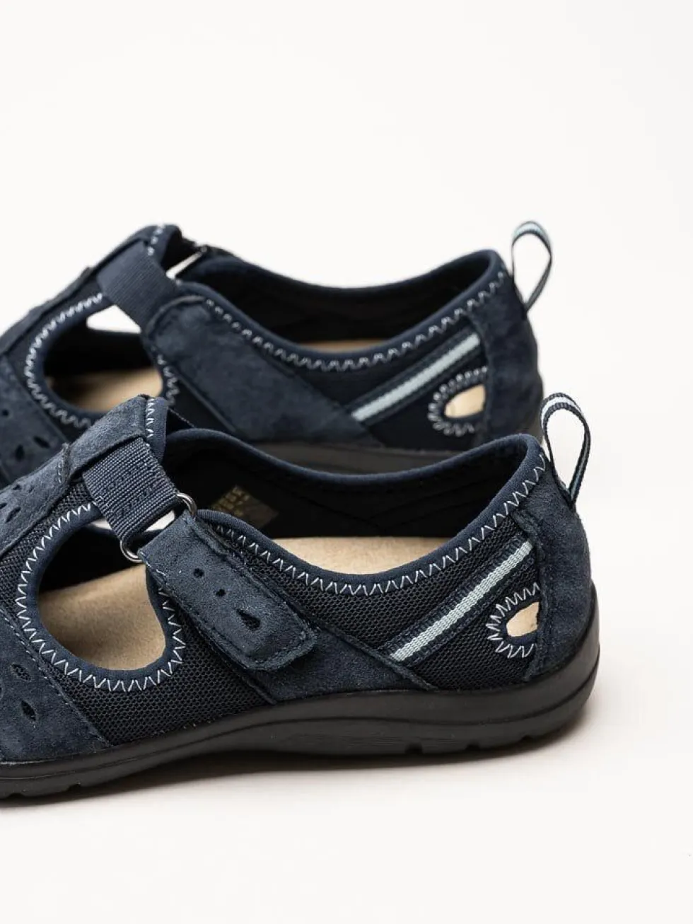 Axelda - Cleveland - Mörkblå sandalskor i mocka och textil