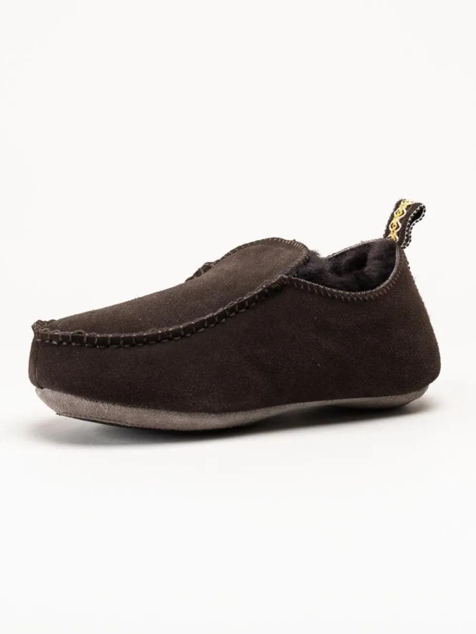 Axelda - Edinburgh 2 - Mörkbruna slip on fårskinnstofflor