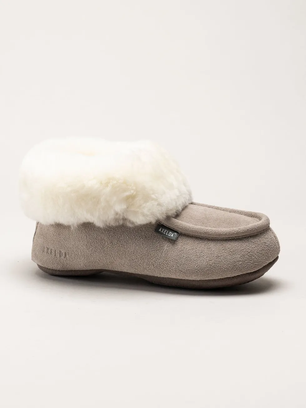 Axelda - London - Ljusgrå fårskinnsfodrade toffor