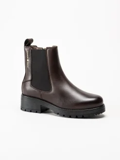 Canada Snow - Kimberly - Mörkbruna boots med fårskinn och broddar