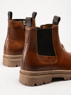 Canada Snow - Mount Hektor - Ljusbruna chelsea boots i skinn