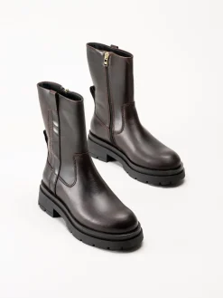Canada Snow - Mount Joia Mid - Mörkbruna fodrade boots i skinn