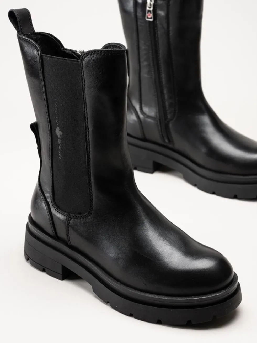 Canada Snow - Mount Joia - Svarta höga boots i skinn