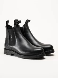 Canada Snow - Mount Marc - Svarta chelsea boots i skinn