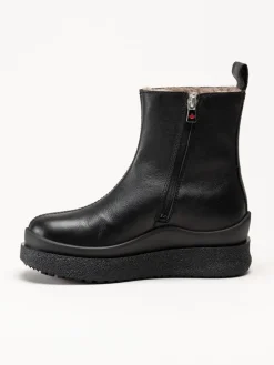 Canada Snow - Mount Meer - Svarta fårskinnsfodrade boots i skinn
