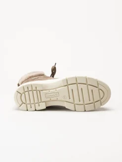 Caprice - Beige kängor i mocka