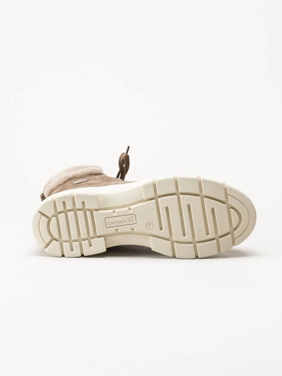 Caprice - Beige kängor i mocka