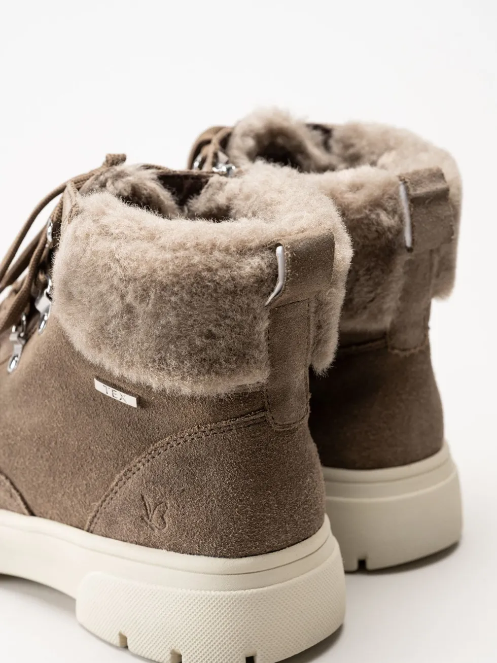 Caprice - Beige kängor i mocka