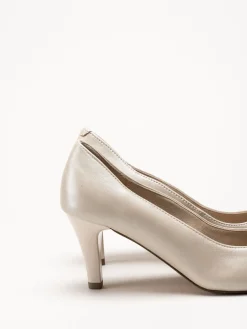 Caprice - Beige pumps i skinn
