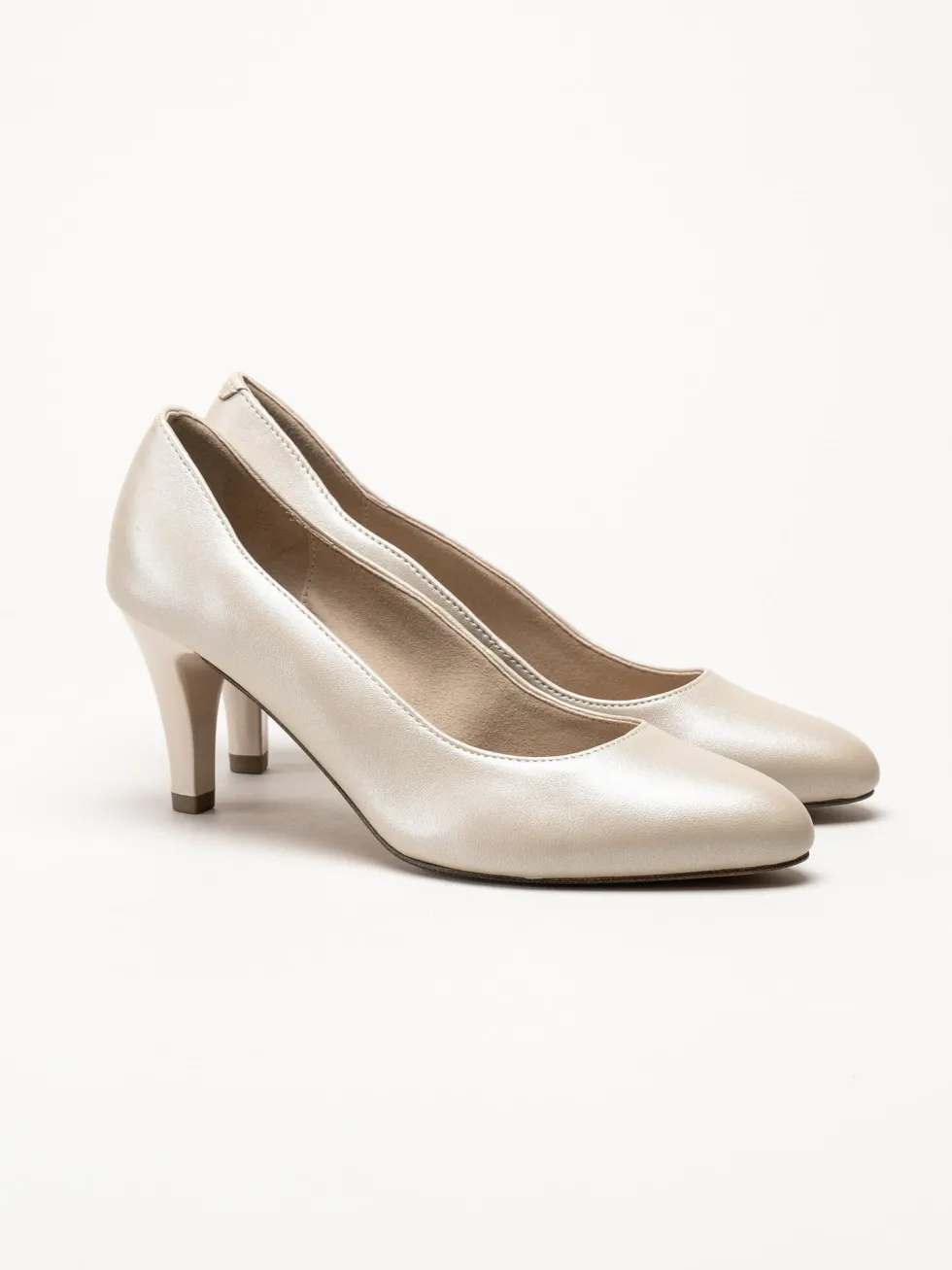 Caprice - Beige pumps i skinn