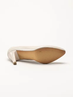 Caprice - Beige pumps i skinn
