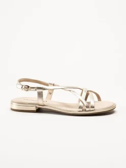 Caprice - Guldmetallic remsandaler i skinn
