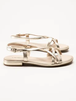 Caprice - Guldmetallic remsandaler i skinn