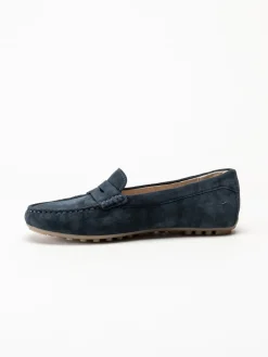 Caprice - Mörkblå loafers i mocka
