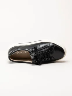 Caprice - Svarta platåsneakers i skinn