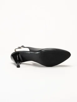 Caprice - Svarta slingback pumps i skinn