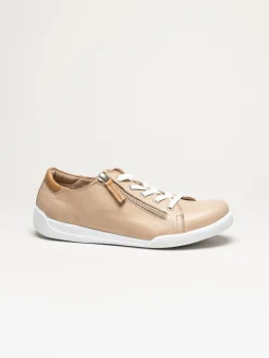 Charlotte of Sweden - Beige sneakers i skinn