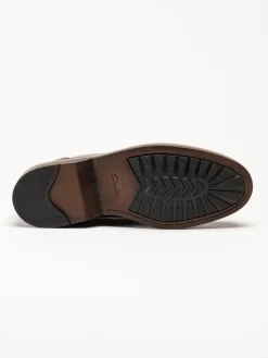 Clarks - Aldwin Step G - Bruna slip-on loafers i skinn
