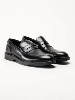 Clarks - Aldwin Step G - Svarta slip-on loafers i skinn