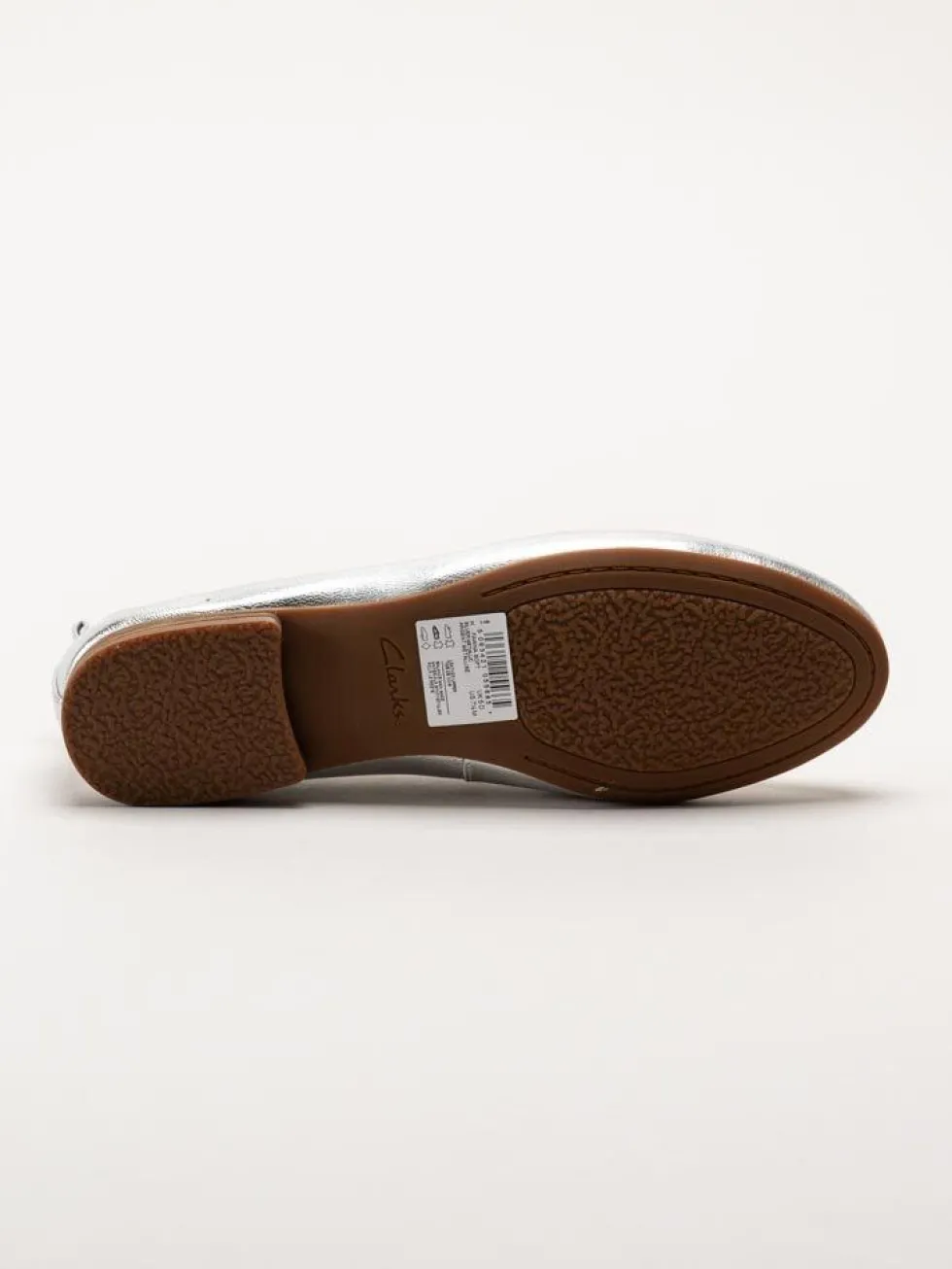 Clarks - Fawna Soft D - Slilver ballerina i skinn