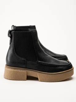 Clarks - Linoso Top - Svarta chunky boots i skinn