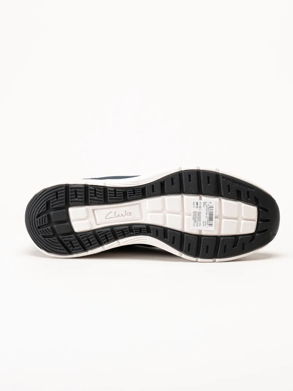 Clarks - Motion Trek MX - Marinblå sneakers i stickad text