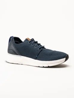 Clarks - Motion Trek MX - Marinblå sneakers i stickad text