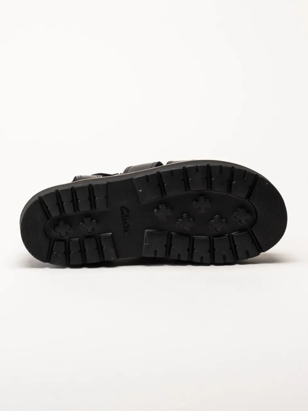 Clarks - Orianna Twist - Svarta platåsandaler i skinn