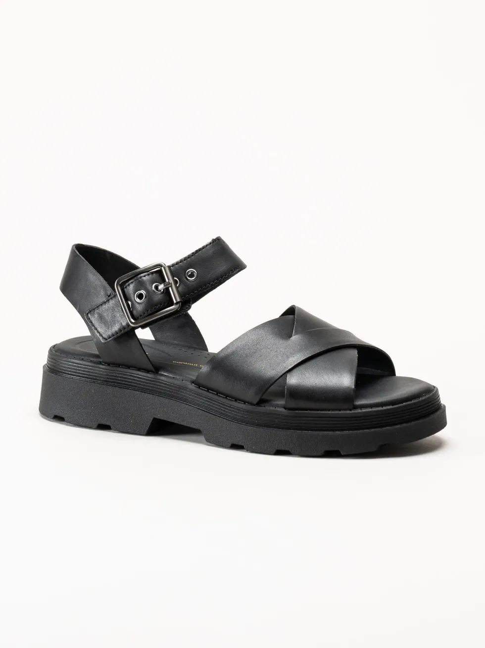 Clarks - Orinoco3 Cross - Svarta sandaler i skinn