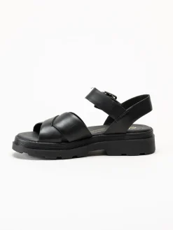 Clarks - Orinoco3 Cross - Svarta sandaler i skinn
