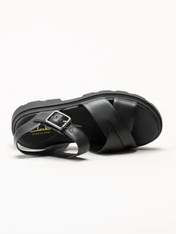 Clarks - Orinoco3 Cross - Svarta sandaler i skinn