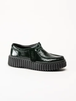Clarks - Torhill Bee - Gröna snörskor i lack