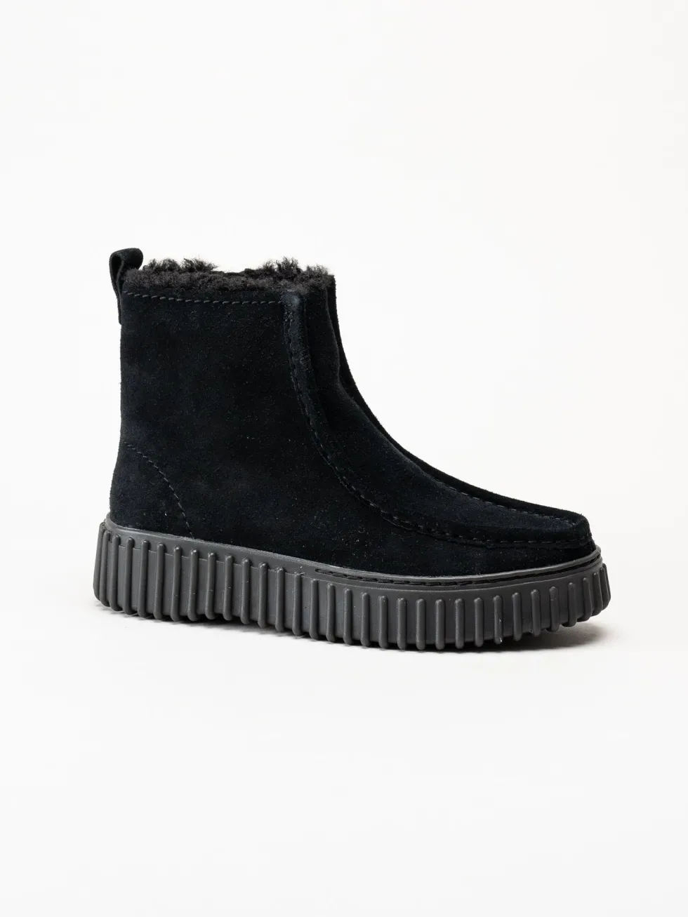 Clarks - Torhill Cozy - Svarta boots i mocka