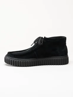 Clarks - Torhill Hi - Svarta kängor i mocka