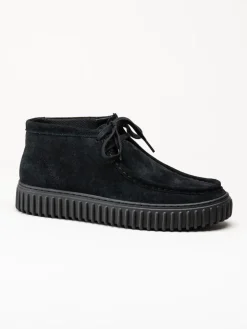 Clarks - Torhill Hi - Svarta kängor i mocka