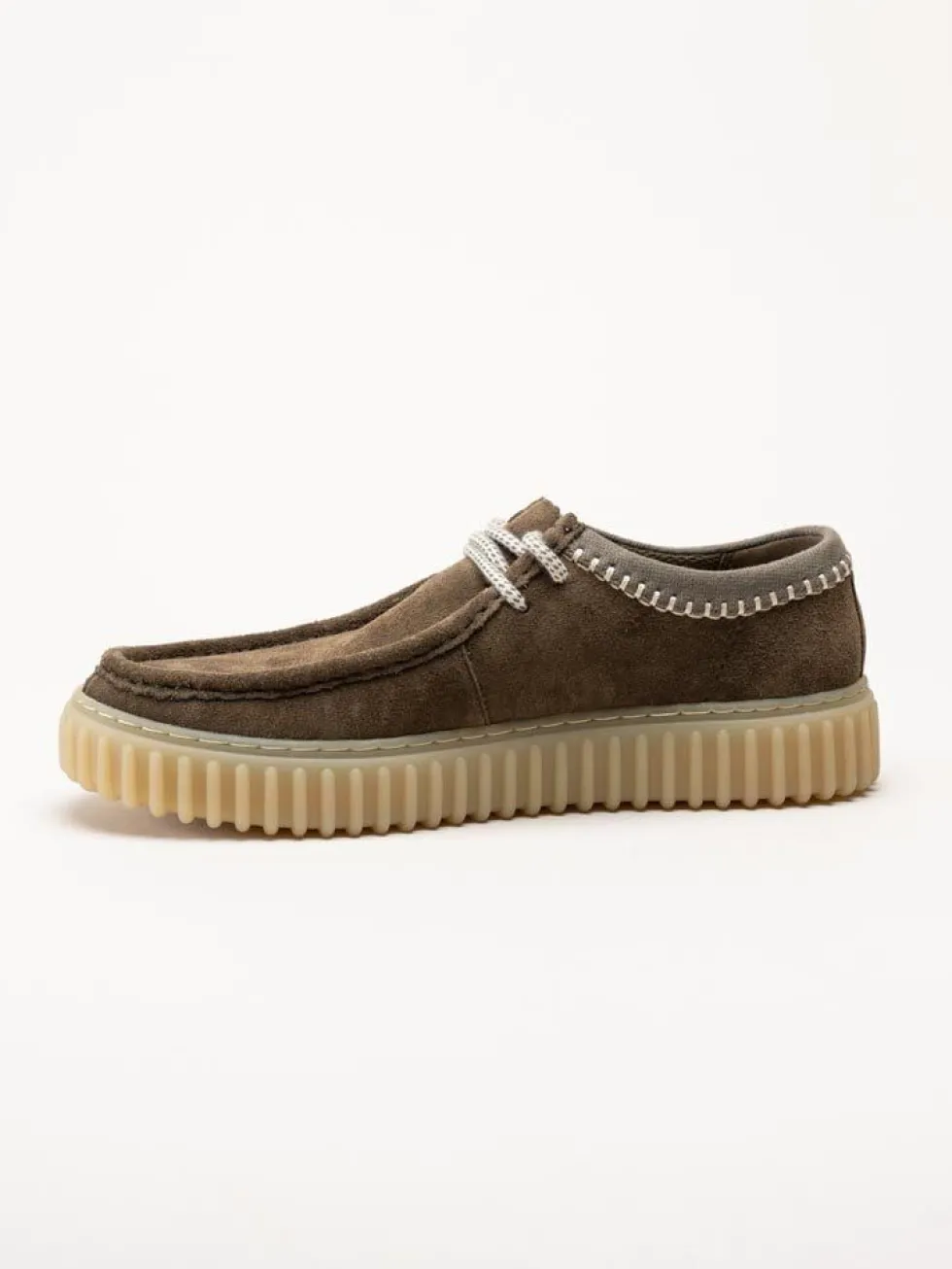 Clarks - Torhill Lo G - Grön bruna snörskor i mocka