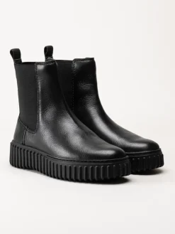 Clarks - Torhill Maple D - Svarta chelsea boots i skinn
