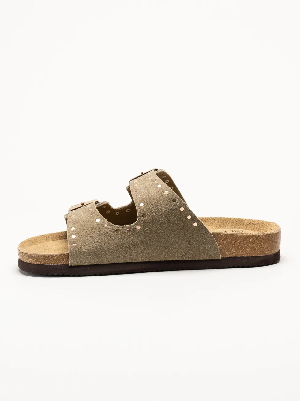 CpH Comfort - Grågröna slip in sandaler i mocka