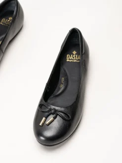 Dasia - Line - Svarta ballerinaskor i skinn
