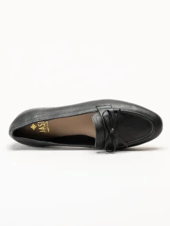 Dasia - Shelly - Svarta loafers i skinn