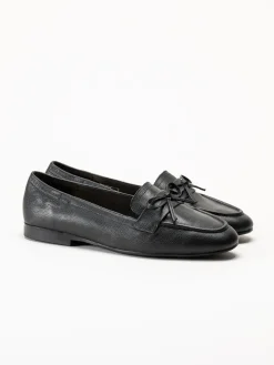 Dasia - Shelly - Svarta loafers i skinn