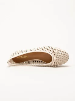 Duffy - Beige flätad ballerinaskor