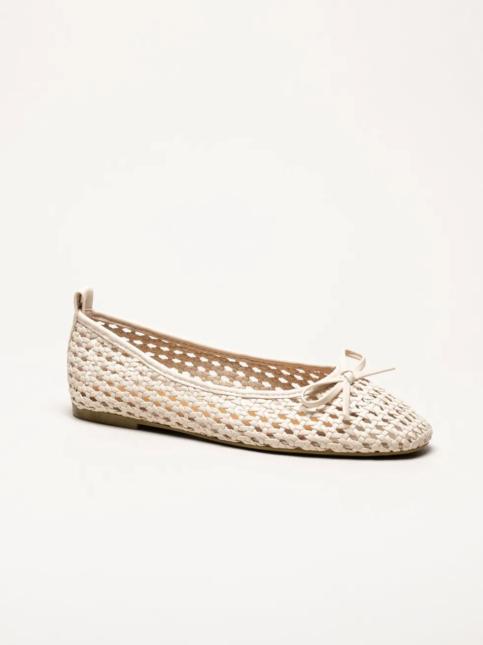Duffy - Beige flätad ballerinaskor