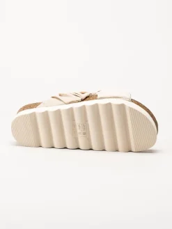 Duffy - Beige slip in sandaler i textil